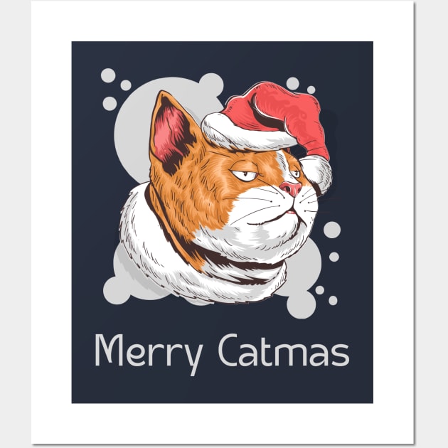 Merry Catmas Wall Art by HobbyAndArt